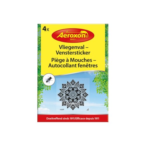 Aeroxon vliegenval venstersticker 4 stuks