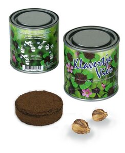 Boeketje in blik klavertje vier