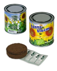 Boeketje in blik zonnebloem BIO