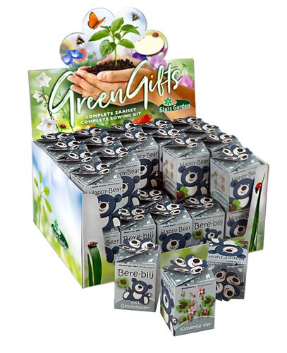 Greengift happy bear blauw showdoos