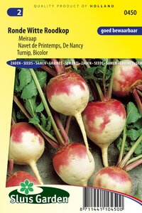 Meiraap zaden Ronde Witte Roodkop bestellen