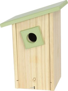 Mezenkast hout schuindak licht groen