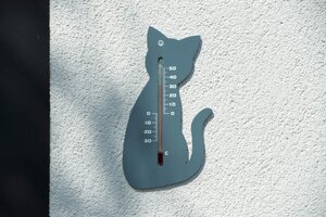 Nature Muurthermometer grijs kat - afbeelding 2