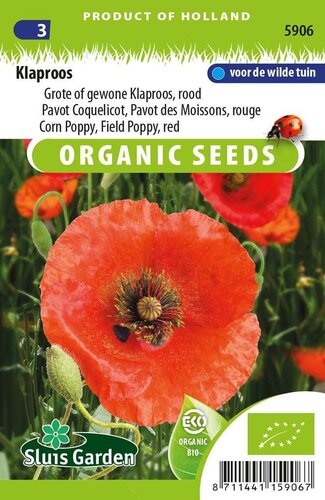 Papaver Rhoeas zaden Echte klaproos BIO