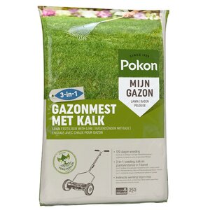 Pokon gazonmest met kalk 3-in-1 250 m2