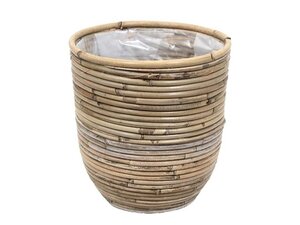 Van der Leeden rotan pot streep 15 cm naturel