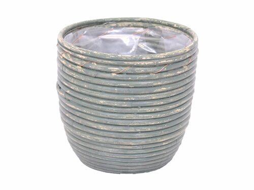 Van der Leeden rotan pot streep 13 cm olijf