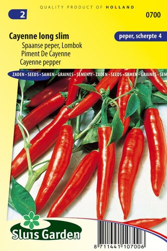 Spaanse peper zaden Cayenne Long Slim