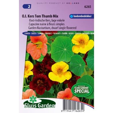 Tropaeolum zaden Tom Thumb Oost-Indische kers