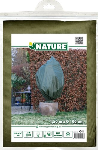 Nature winterafdekhoes met koord D 1 meter H 1,5 meter groen - afbeelding 1