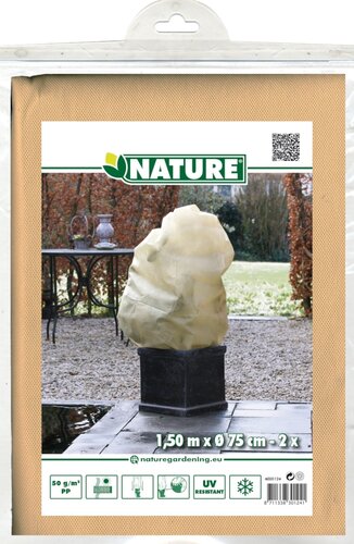 Nature winterafdekhoes met koord H1,5 m x D75 cm beige - afbeelding 1