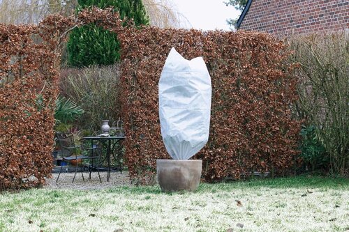 Winterafdekhoes met koord H 1 meter D 50 cm wit