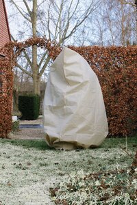 Winterafdekhoes met rits H 200 cm D 150 cm beige - afbeelding 2