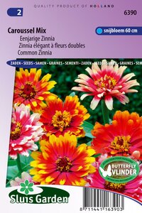 Zinnia Elegans zaden Caroussel mix