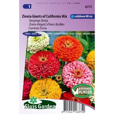 Zinnia Elegans zaden Giants of California mix